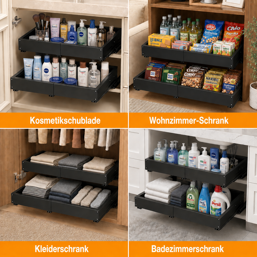 Ausziehbarer Schrank-Organizer – Breite & Tiefe verstellbar