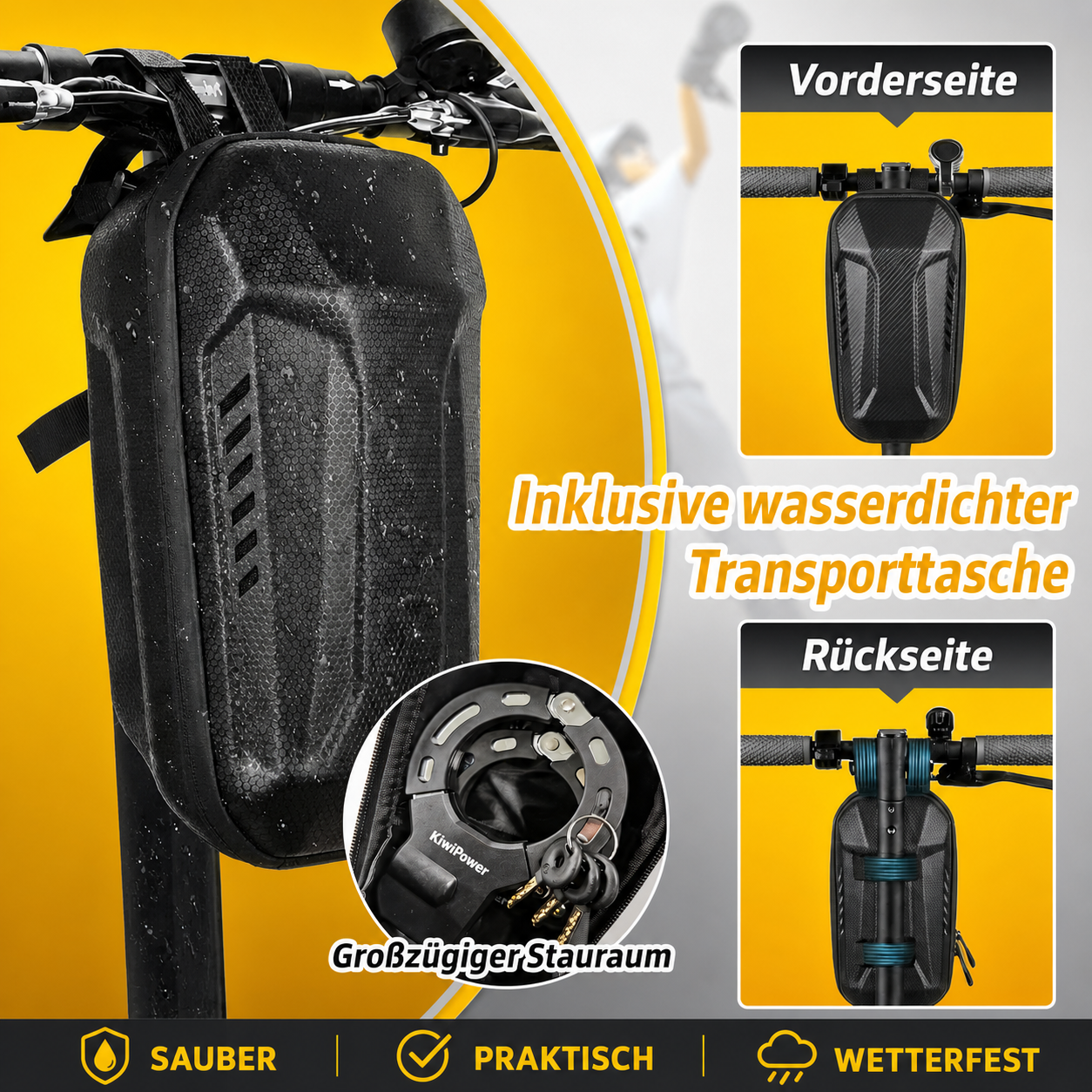 KiwiPower E-Scooter Schloss mit Schlüssel – Handschellenschloss für E-Scooter