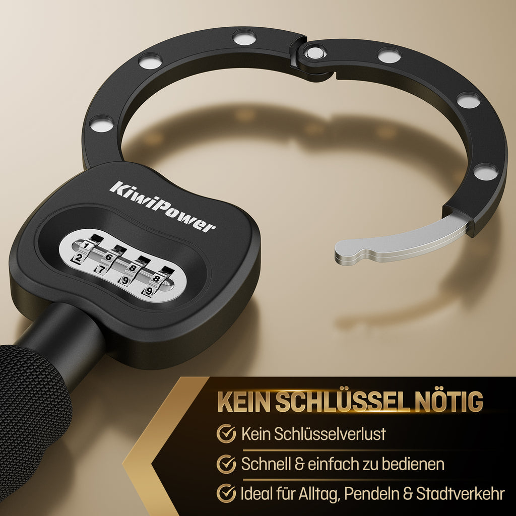 E Scooter Schloss mit Zahlencode – KiwiPower Handschellenschloss ohne Schlüssel