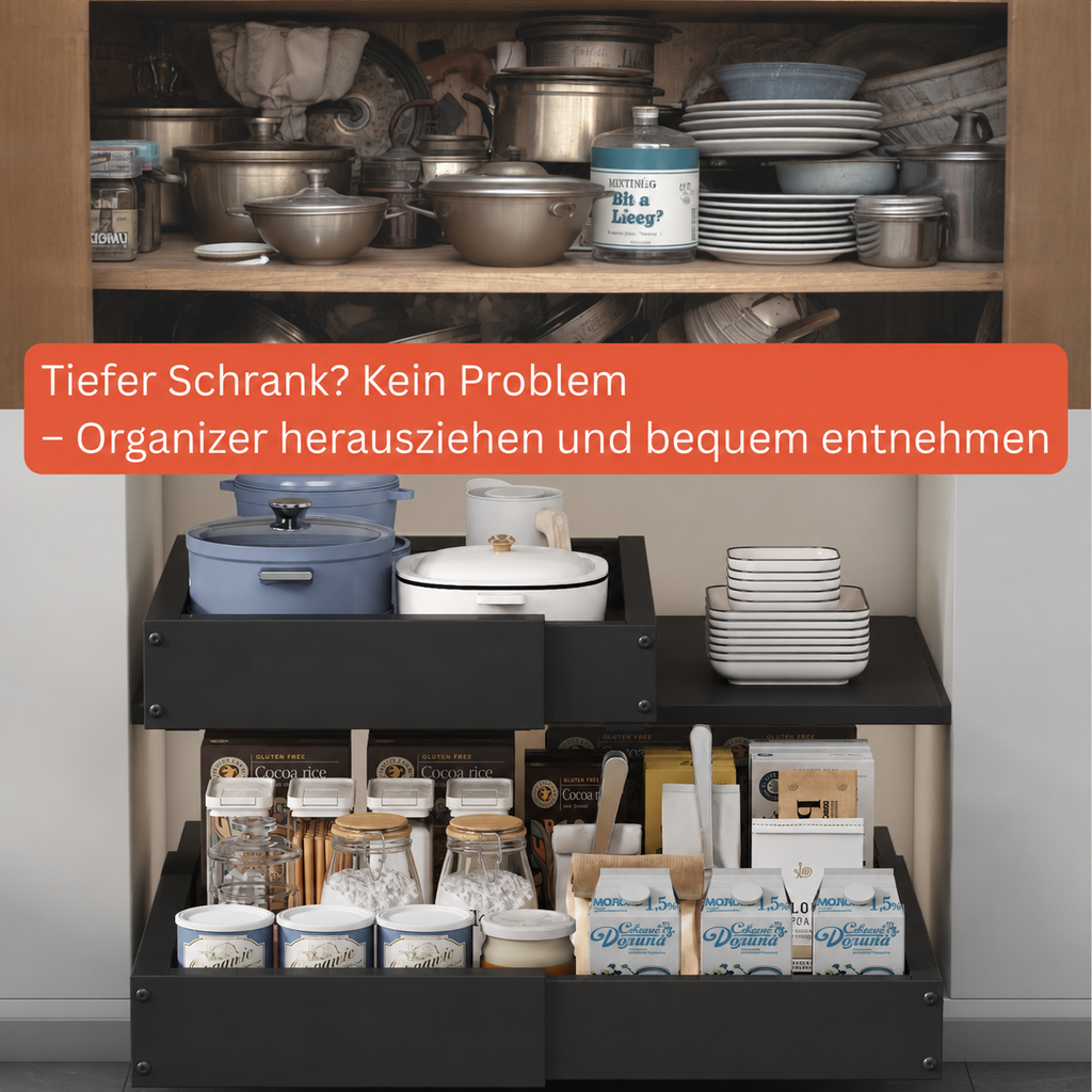 Ausziehbarer Schrank-Organizer – Breite & Tiefe verstellbar