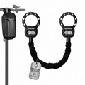 KiwiPower Schloss für E Scooter mit Zahlenschloss und Tasche, schwarzes Handschellenschloss mit 8 mm Kette und vierstelligem Code
