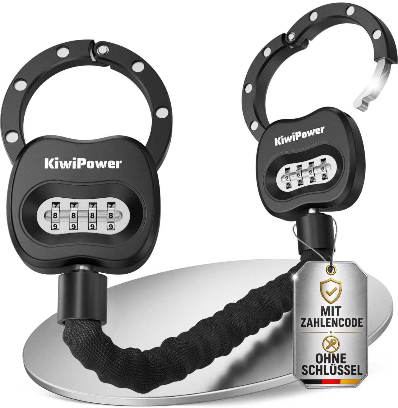 E Scooter Schloss mit Zahlencode – KiwiPower Handschellenschloss ohne Schlüssel
