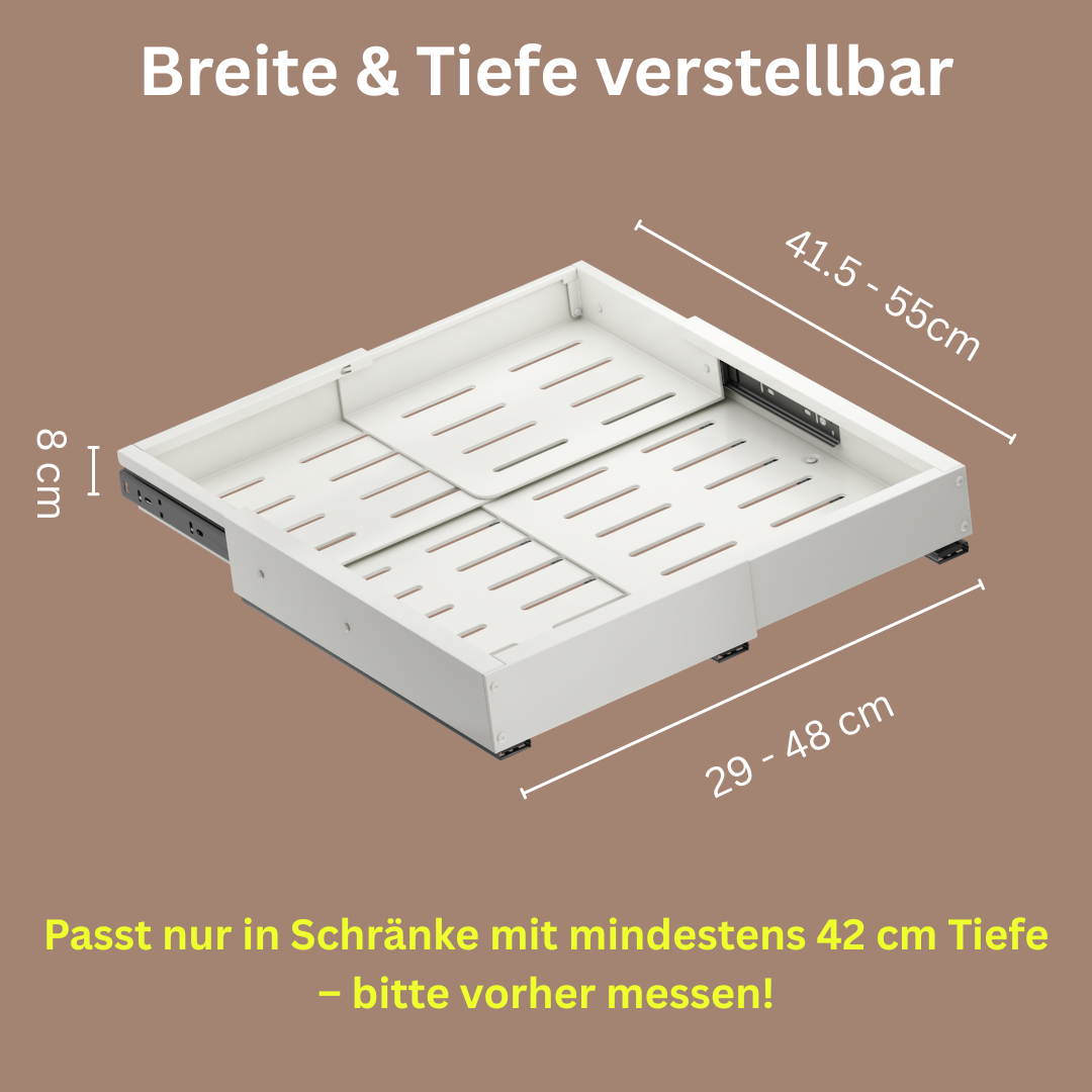 Ausziehbarer Schrank-Organizer – Breite & Tiefe verstellbar